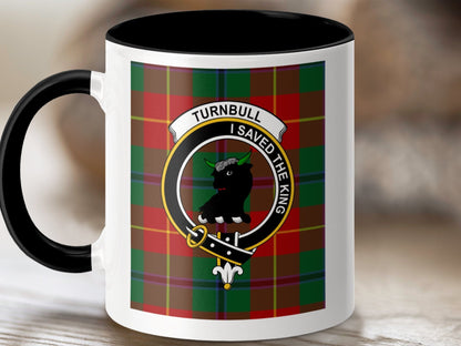 Physical Item 11oz / Black Turnbull Clan Scottish Tartan Crest Mug