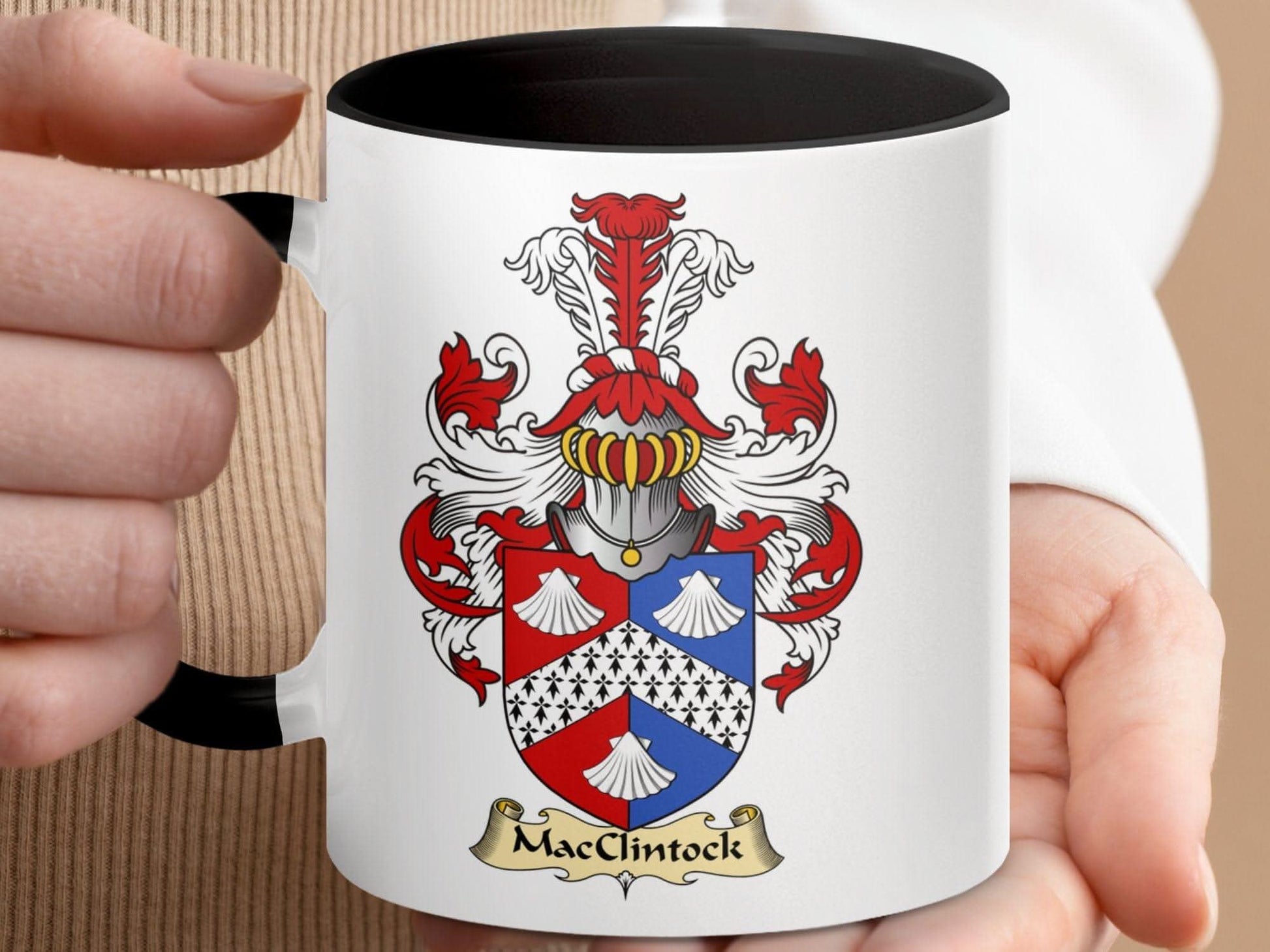 Unique MacClintock Family Crest Printed Ceramic Mug - Celtic Ancestry Gifts