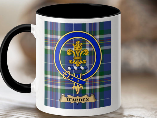 Physical Item 11oz / Black Warden Clan Scottish Tartan Crest Mug