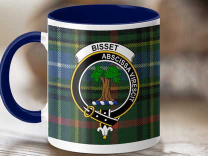 Physical Item 11oz / Dark Blue Bisset Clan Scottish Tartan Mug