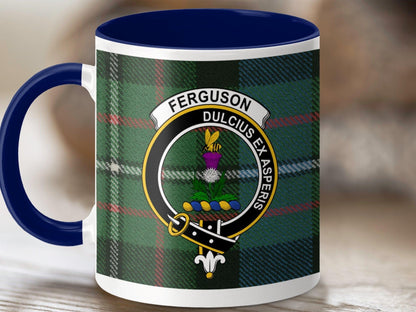 Ferguson Clan Dulcius Ex Asperis Tartan Mug - Celtic Ancestry Gifts