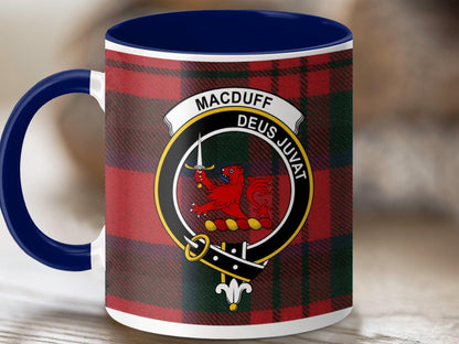 Physical Item 11oz / Dark Blue Macduff Clan Crest Tartan Scottish Mug