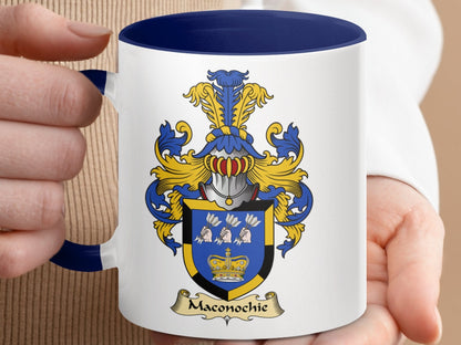 Physical Item 11oz / Dark Blue Maconochie Family Crest Coat of Arms Accent Coffee Mug