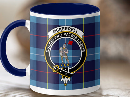 Physical Item 11oz / Dark Blue McKerrell Clan Dulcis Pro Patria Labor Mug