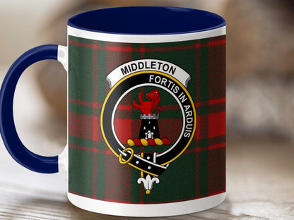 Physical Item 11oz / Dark Blue Middleton Clan Fortis In Arduis Tartan Mug