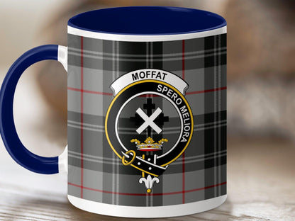 Moffat Clan Crest Tartan Scottish Mug - Celtic Ancestry Gifts