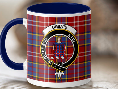 Physical Item 11oz / Dark Blue Ogilvie Clan Scottish Tartan Mug