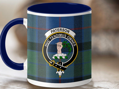 Paterson Clan Crest Tartan Scottish Mug - Celtic Ancestry Gifts