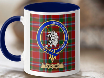 Ritchie Clan Scottish Tartan Crest Mug - Celtic Ancestry Gifts