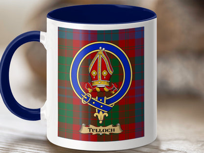 Physical Item 11oz / Dark Blue Tulloch Clan Scottish Tartan Crest Mug