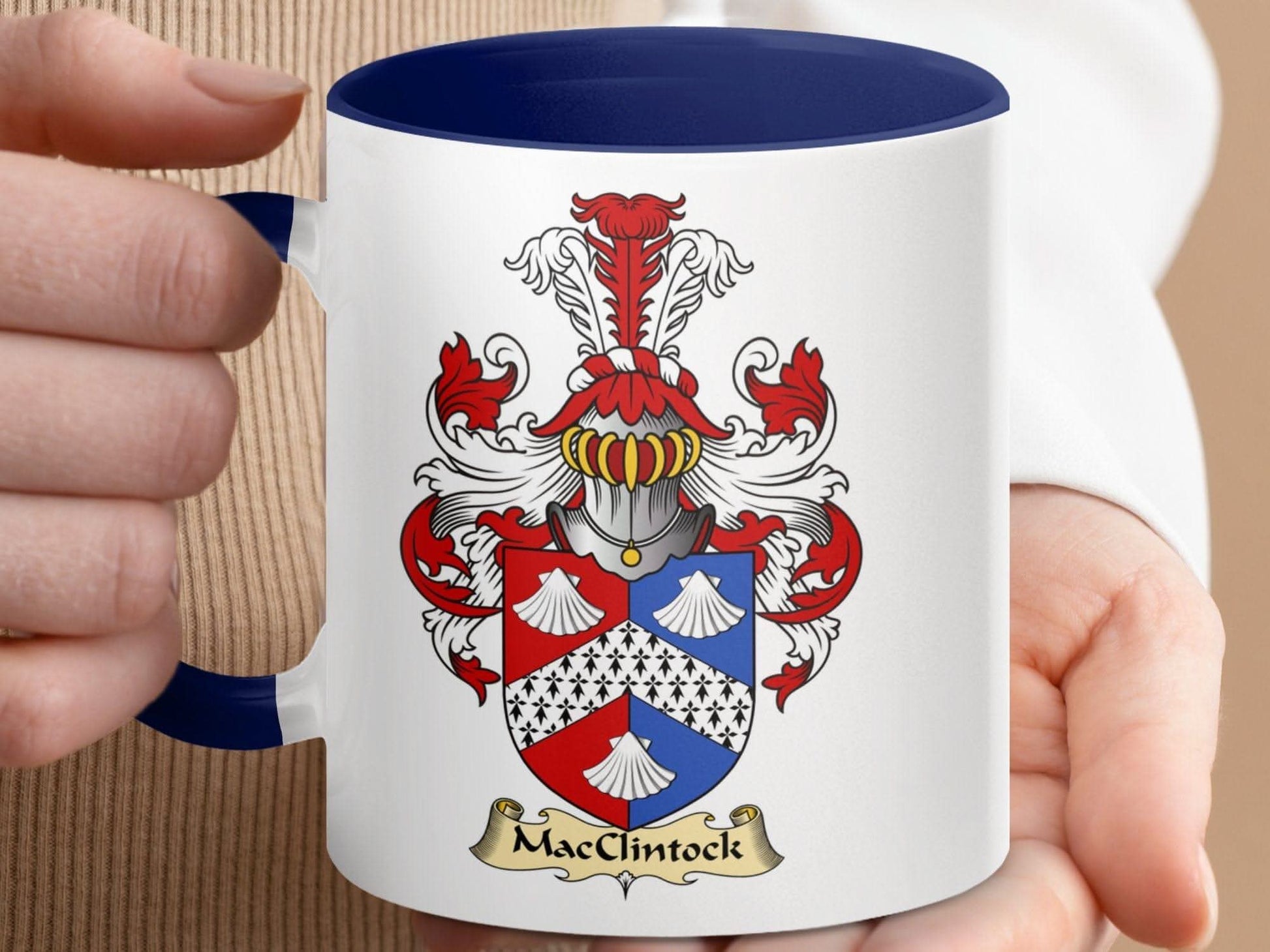 Unique MacClintock Family Crest Printed Ceramic Mug - Celtic Ancestry Gifts