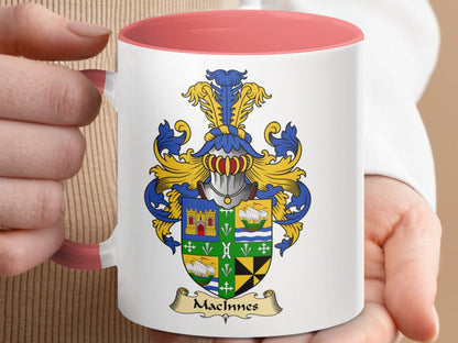 Physical Item 11oz / Pink MacInnes Family Crest Design Mug