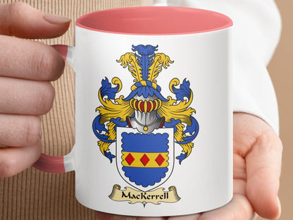 Physical Item 11oz / Pink Mackerrell Coat of Arms Family Heritage Coffee Mug