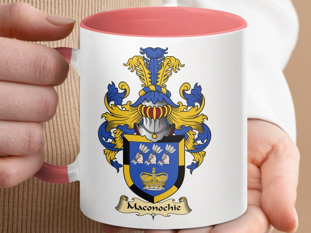 Maconochie Family Crest Coat of Arms Accent Coffee Mug - Celtic Ancestry Gifts