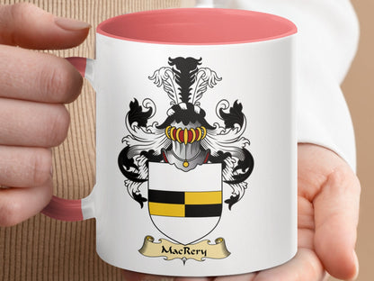 Physical Item 11oz / Pink MacRery Family Crest Emblem Classic Mug