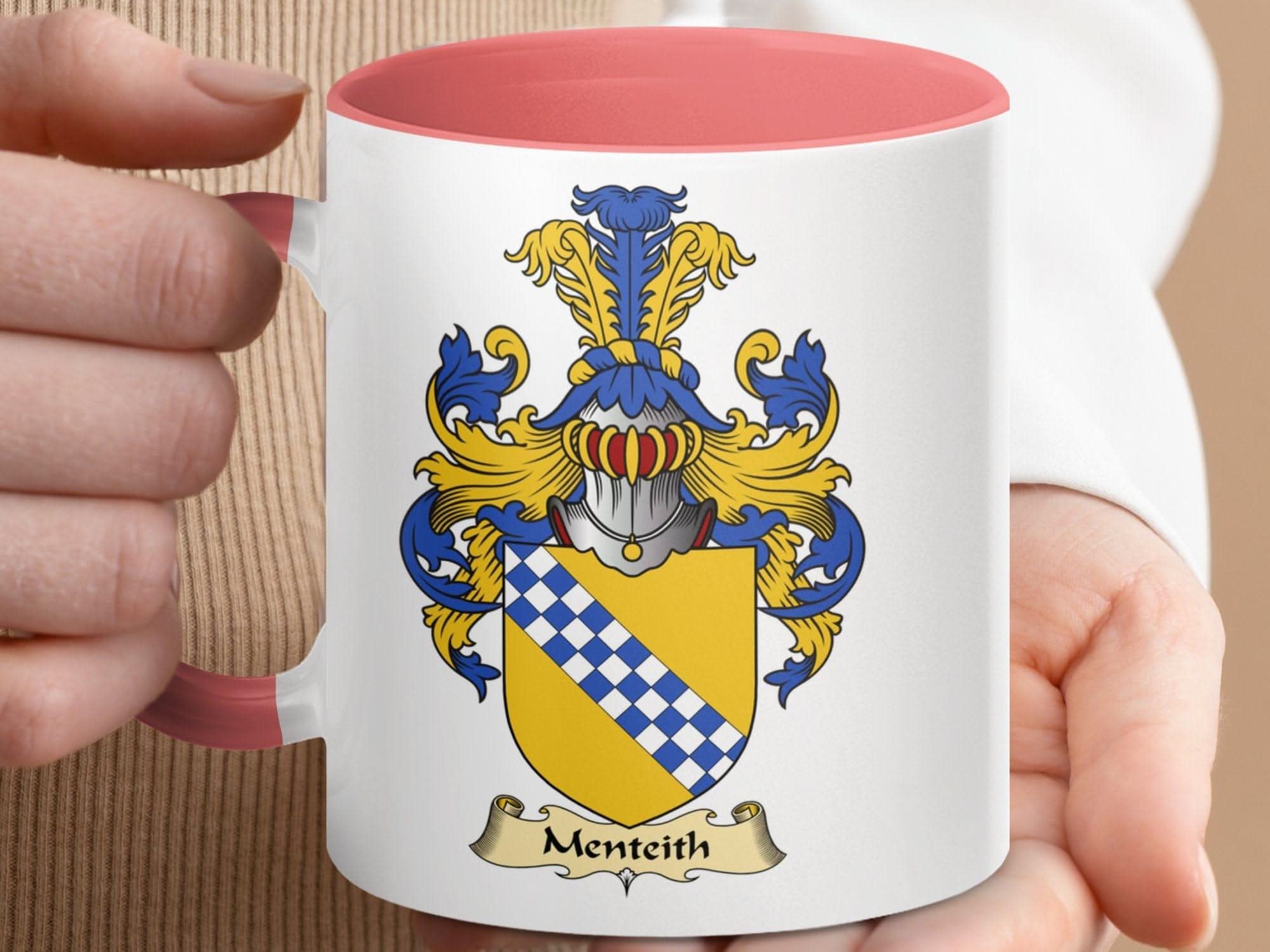Menteith Clan Surname Coat of Arms Design Mug - Celtic Ancestry Gifts