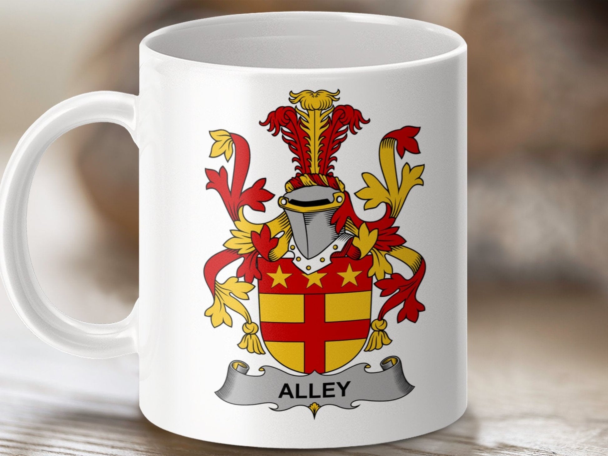 Physical Item 11oz / White Alley Surname Irish Heraldry Ceramic Mug