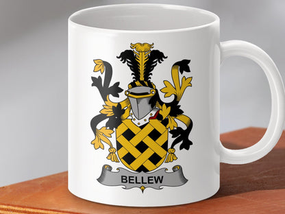 Physical Item 11oz / White Bellew Surname Irish Heraldry Ceramic Mug