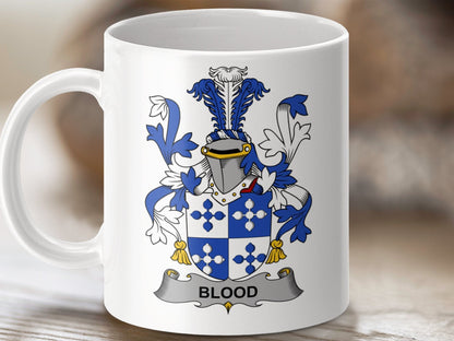 Physical Item 11oz / White Blood Surname Irish Heraldry Ceramic Mug