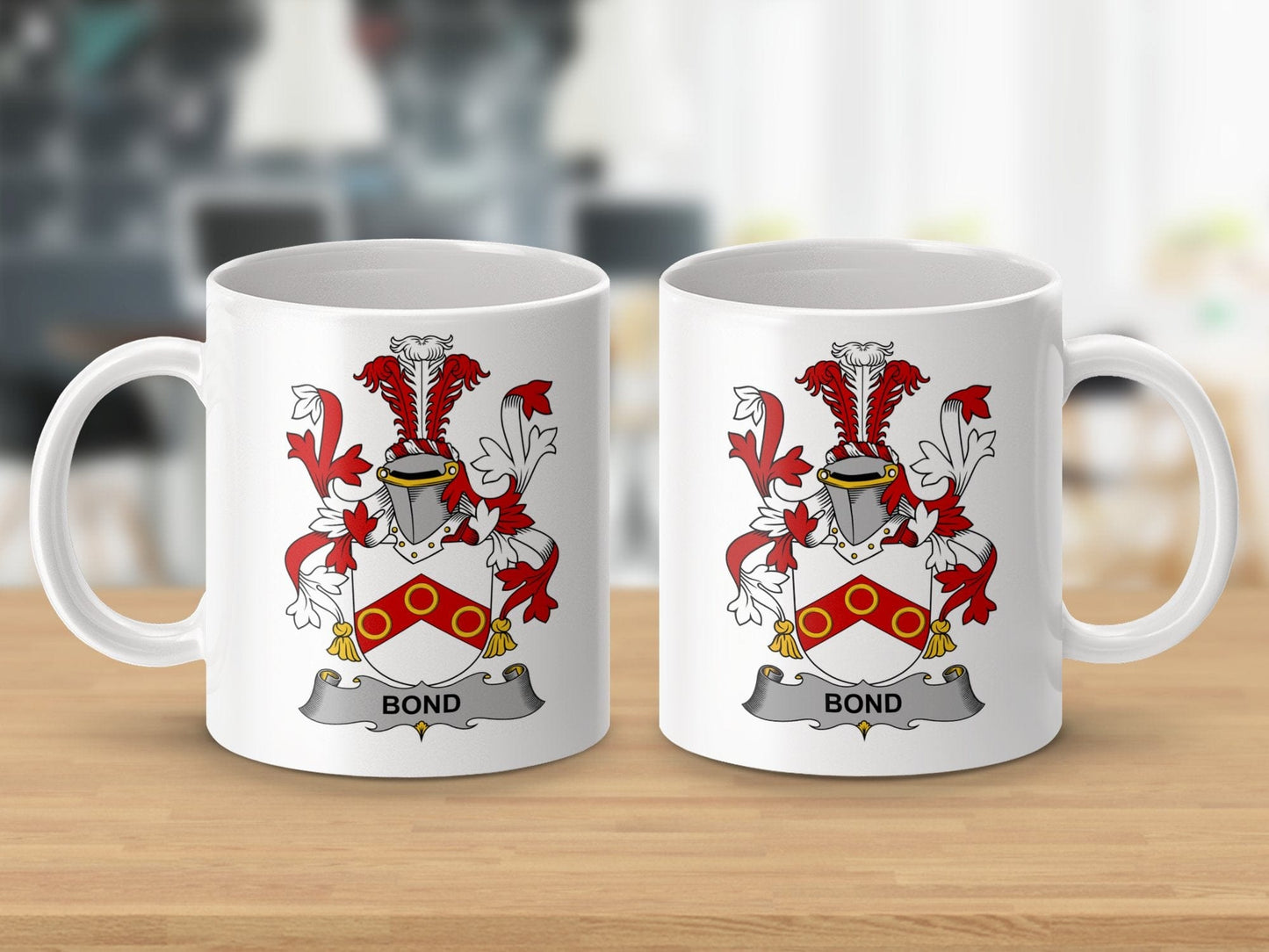 Physical Item 11oz / White Bond Surname Irish Heraldry Ceramic Mug