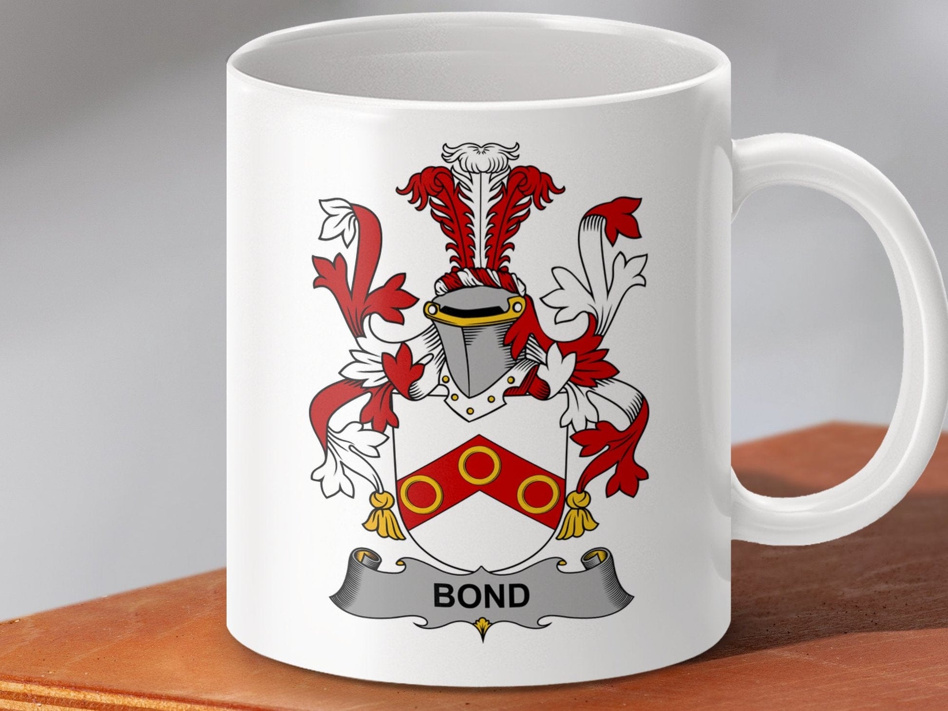 Physical Item 11oz / White Bond Surname Irish Heraldry Ceramic Mug