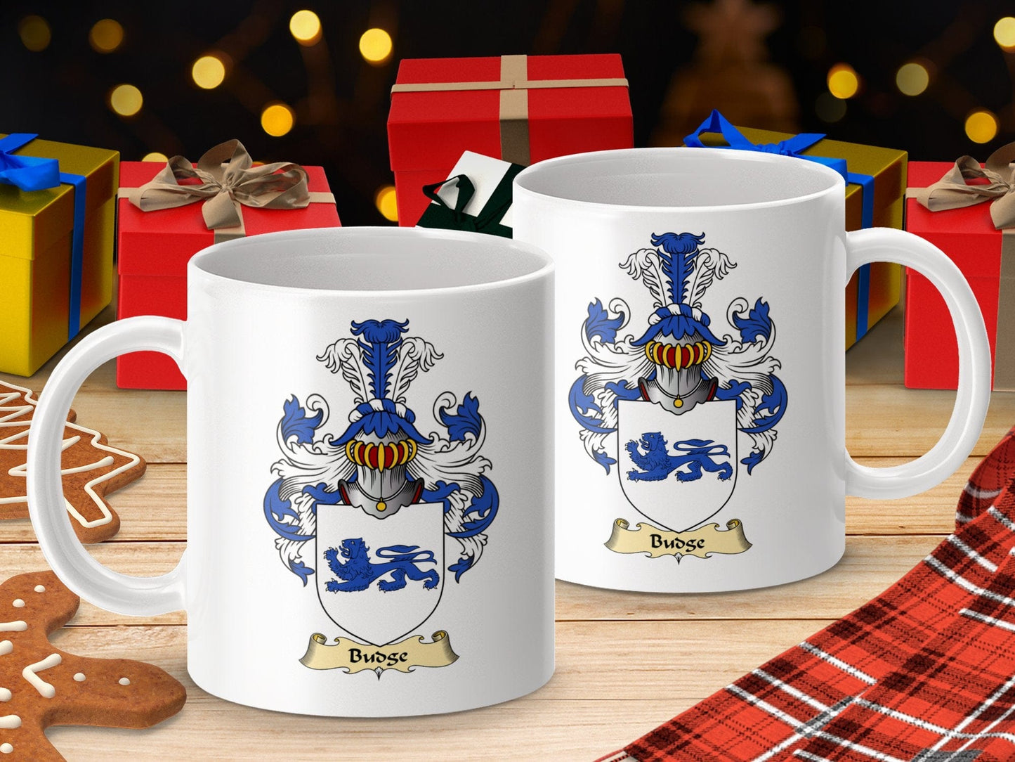 Physical Item 11oz / White Budge Clan Coat Of Arms Scottish Mug