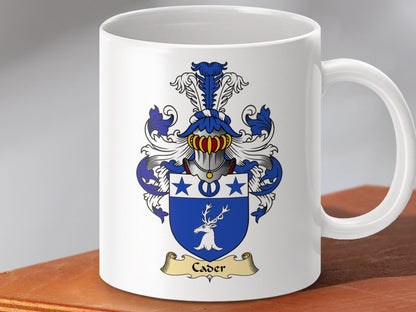 Physical Item 11oz / White Cader Clan Coat Of Arms Scottish Mug