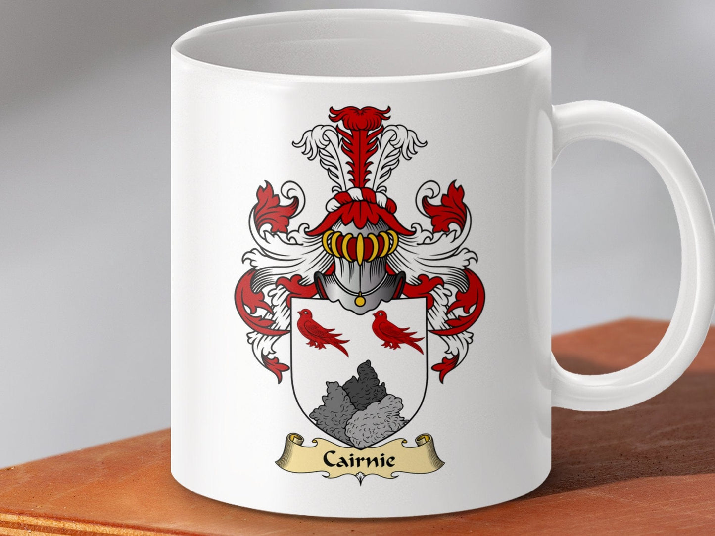 Physical Item 11oz / White Cairnie Clan Coat Of Arms Scottish Mug