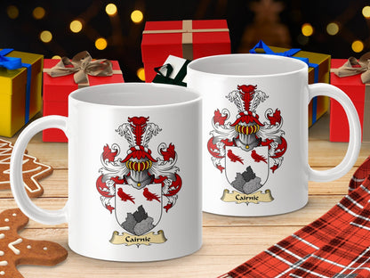 Physical Item 11oz / White Cairnie Clan Coat Of Arms Scottish Mug