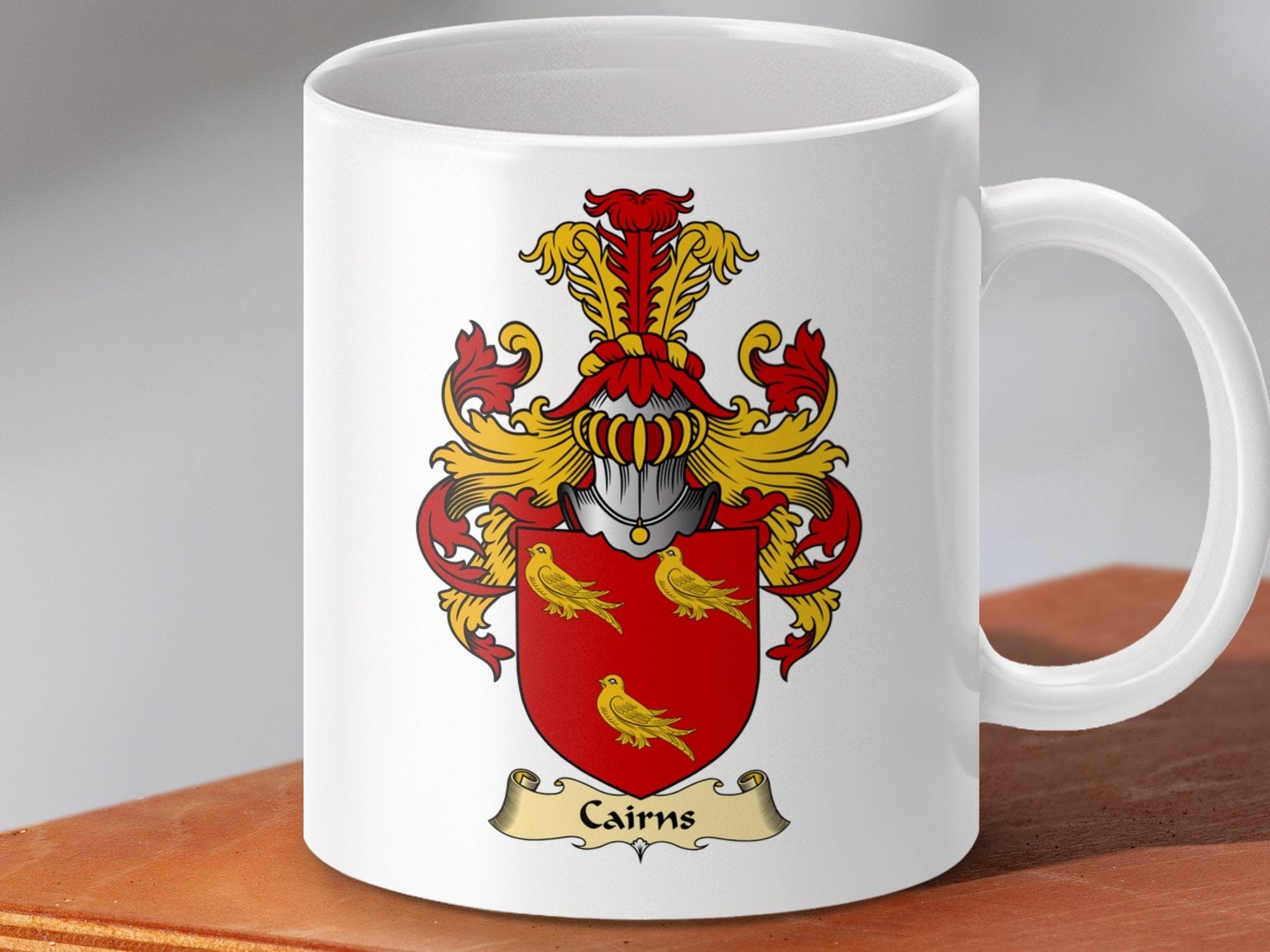 Physical Item 11oz / White Cairns Clan Coat Of Arms Scottish Mug