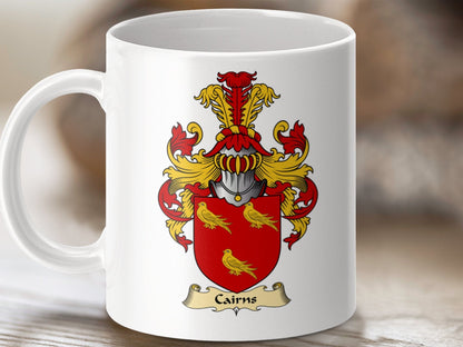 Physical Item 11oz / White Cairns Clan Coat Of Arms Scottish Mug