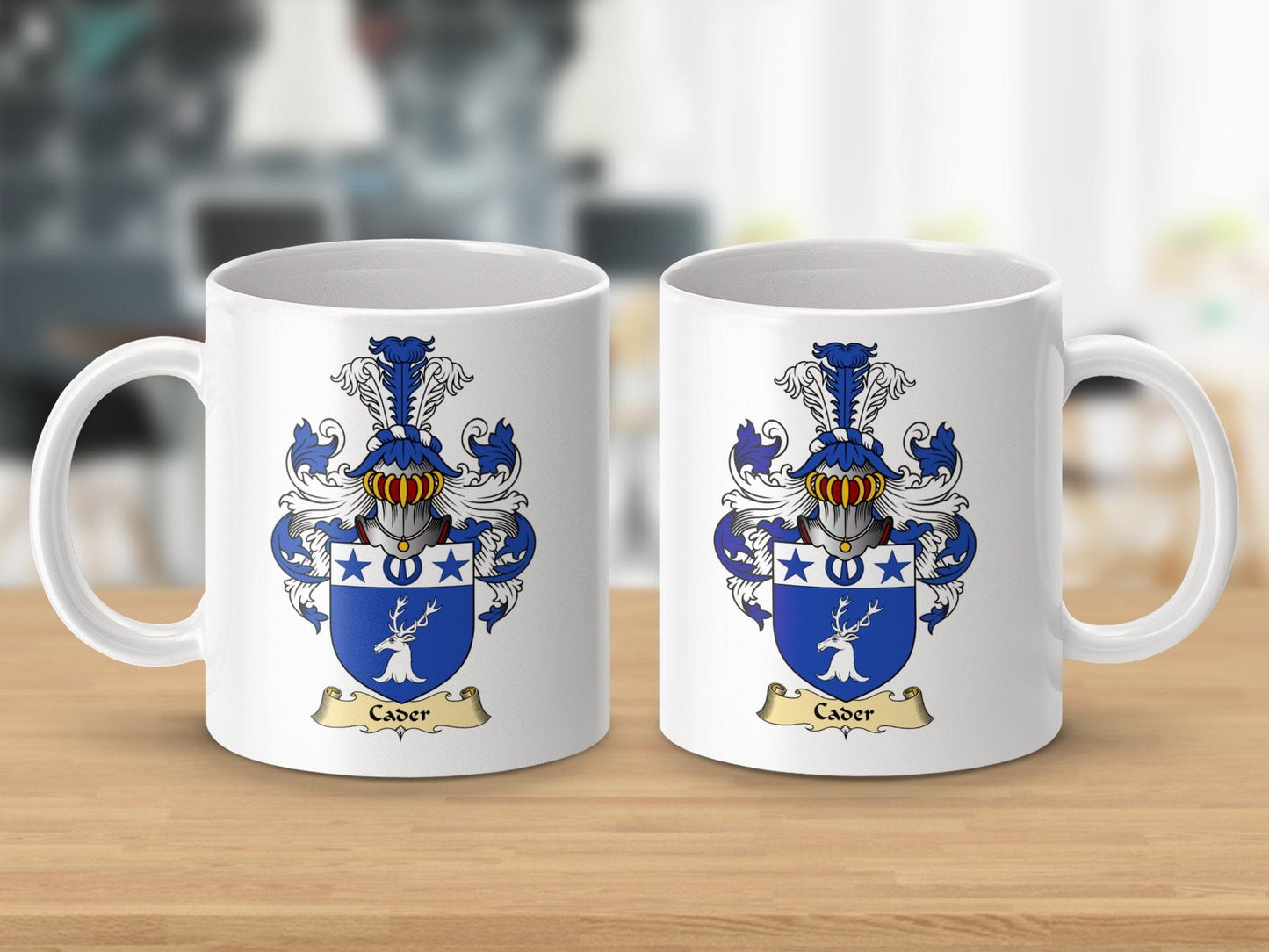 Physical Item 11oz / White Calder Family Coat Of Arms Scottish Clan Mug