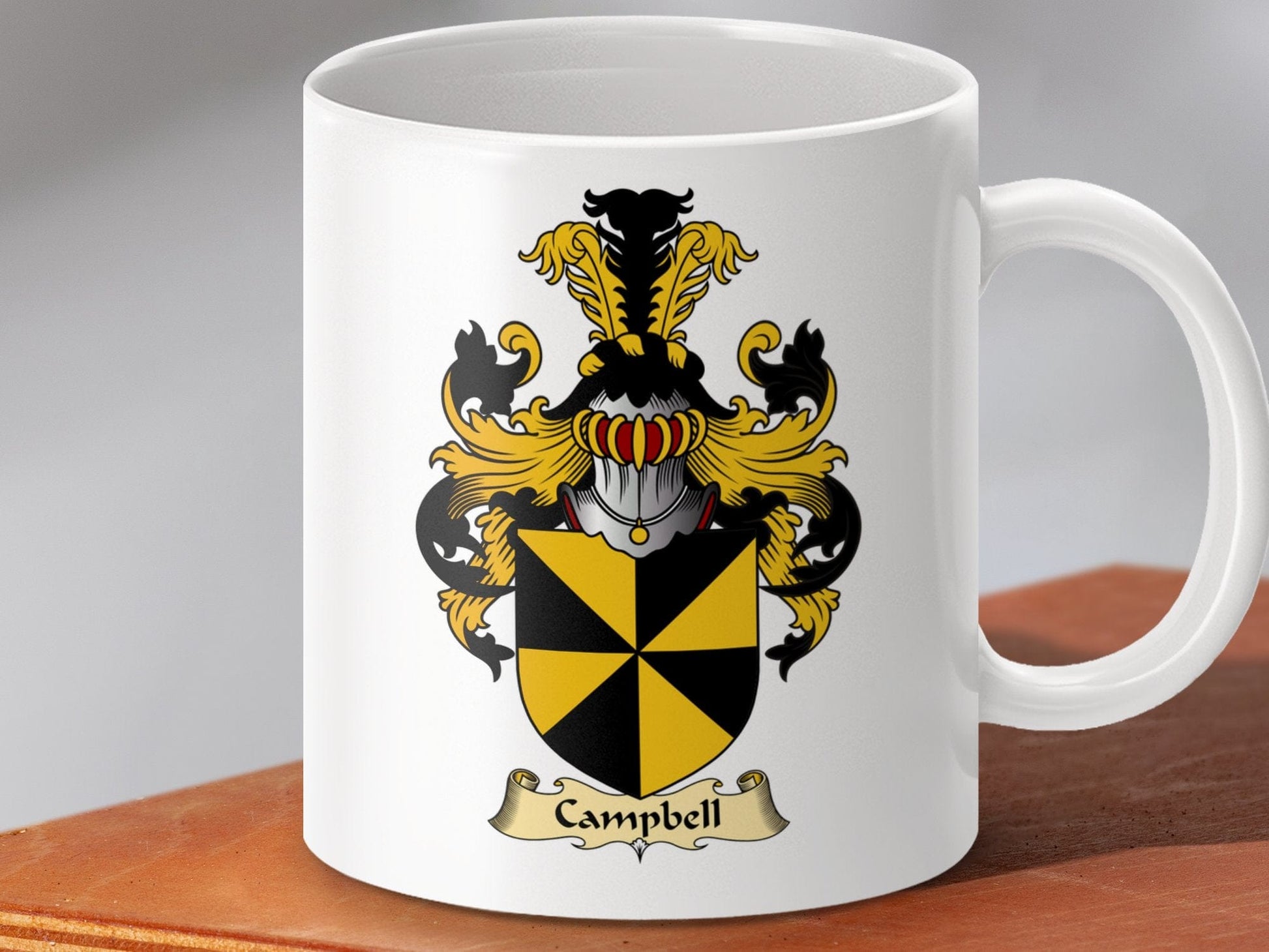 Physical Item 11oz / White Campbell Clan Coat Of Arms Scottish Mug