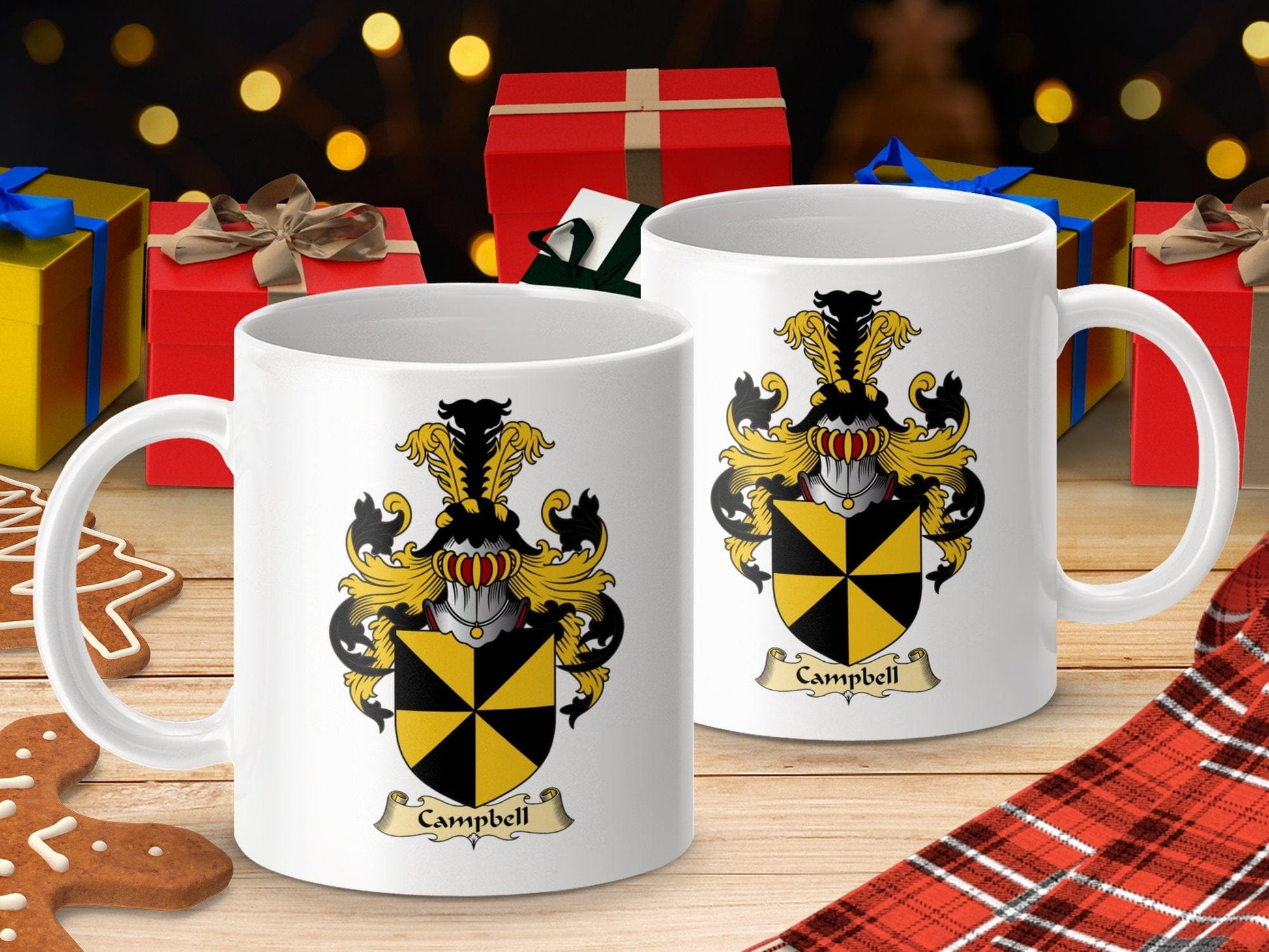 Physical Item 11oz / White Campbell Clan Coat Of Arms Scottish Mug