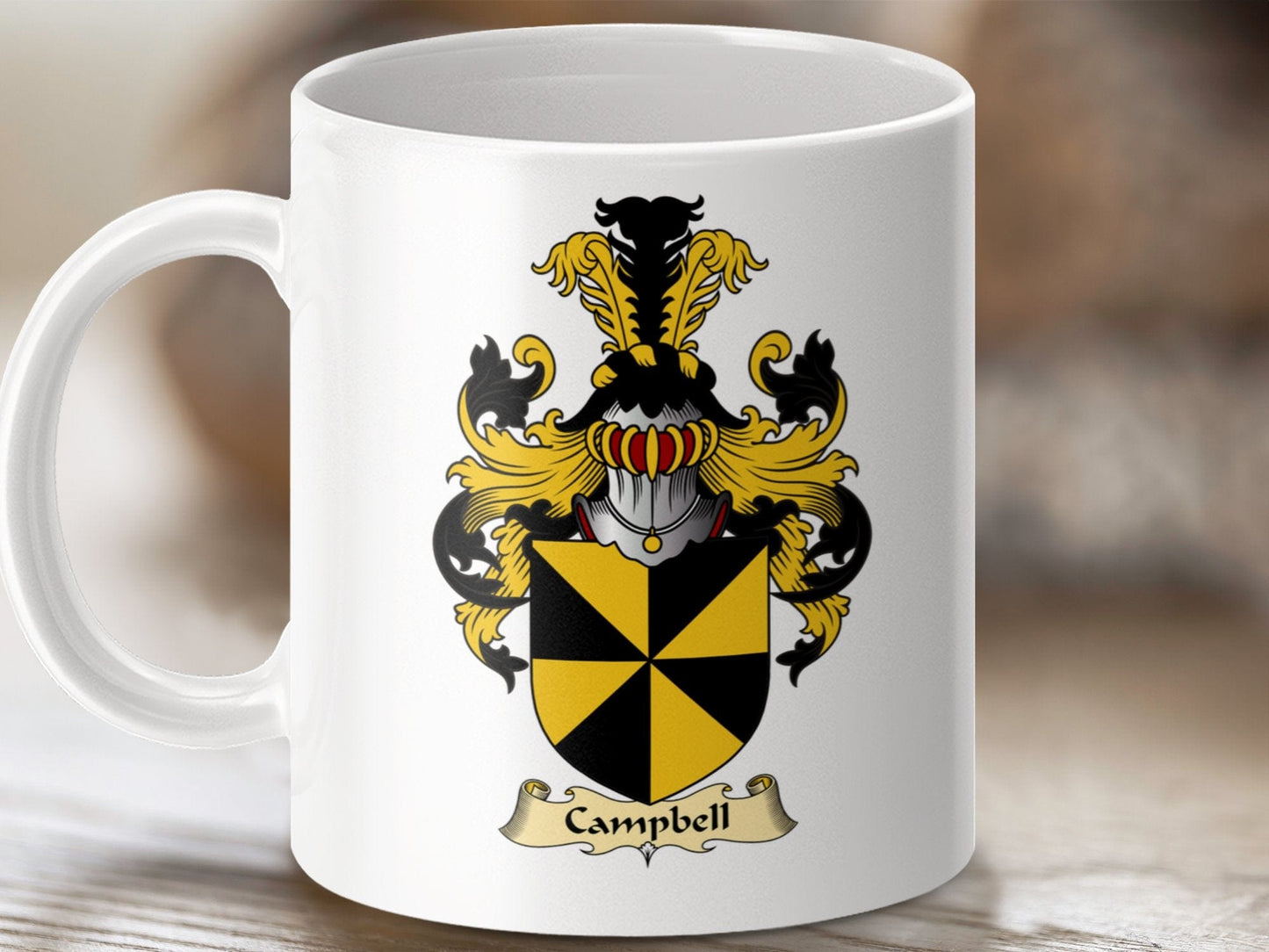 Physical Item 11oz / White Campbell Clan Coat Of Arms Scottish Mug