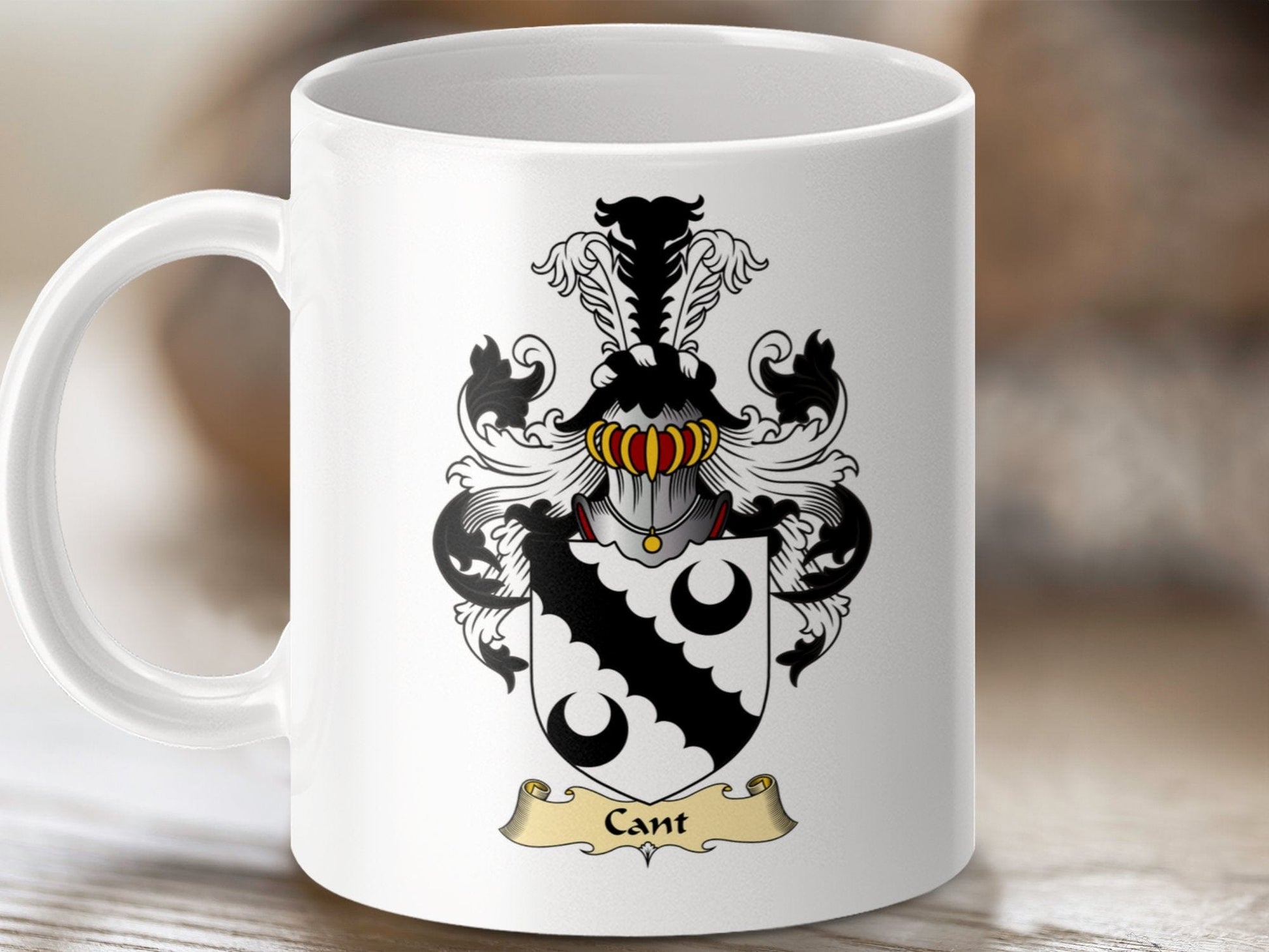 Physical Item 11oz / White Cant Clan Coat Of Arms Scottish Mug