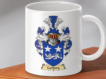 Physical Item 11oz / White Carbery Clan Coat Of Arms Scottish Mug