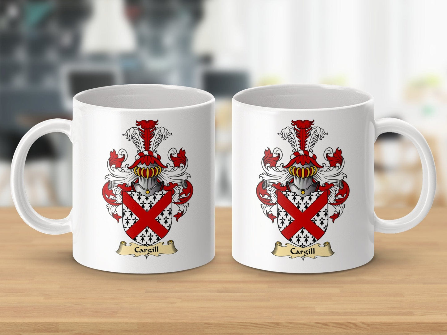 Physical Item 11oz / White Cargill Clan Coat Of Arms Scottish Mug