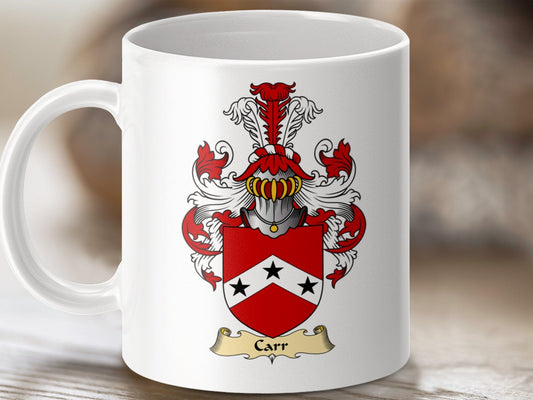 Physical Item 11oz / White Carr Clan Coat Of Arms Scottish Mug