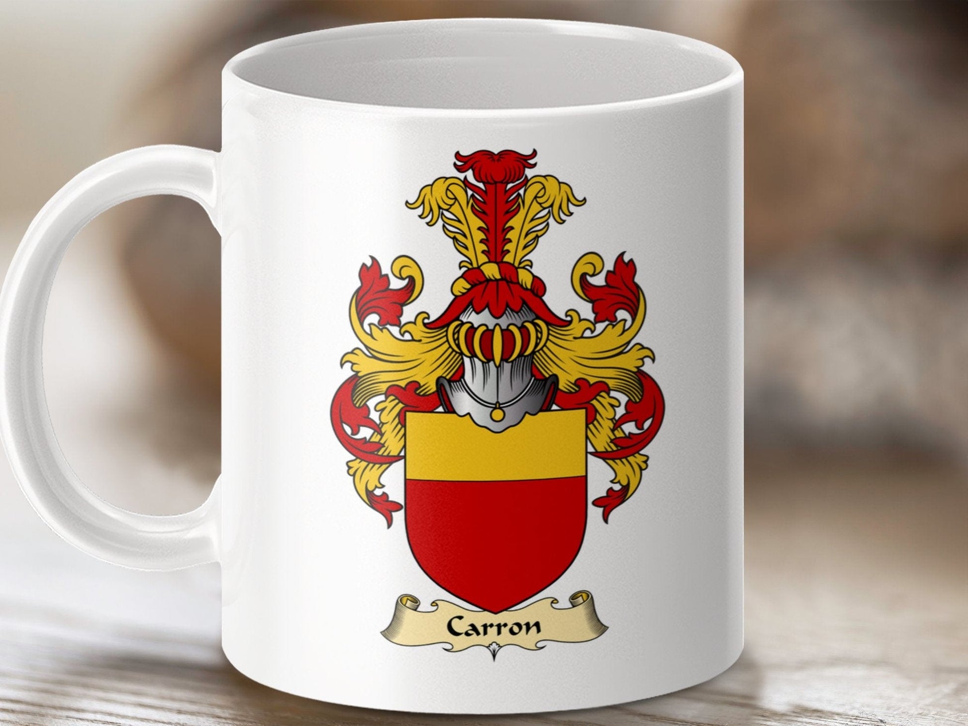 Physical Item 11oz / White Carron Clan Coat Of Arms Scottish Mug