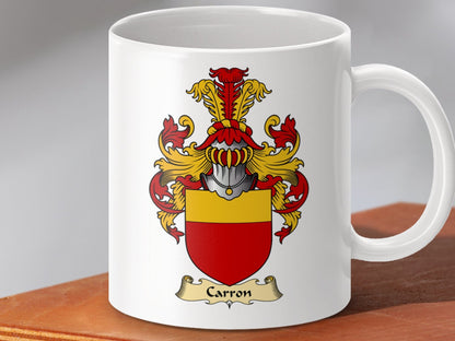 Physical Item 11oz / White Carron Clan Coat Of Arms Scottish Mug