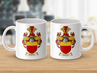 Physical Item 11oz / White Carron Clan Coat Of Arms Scottish Mug