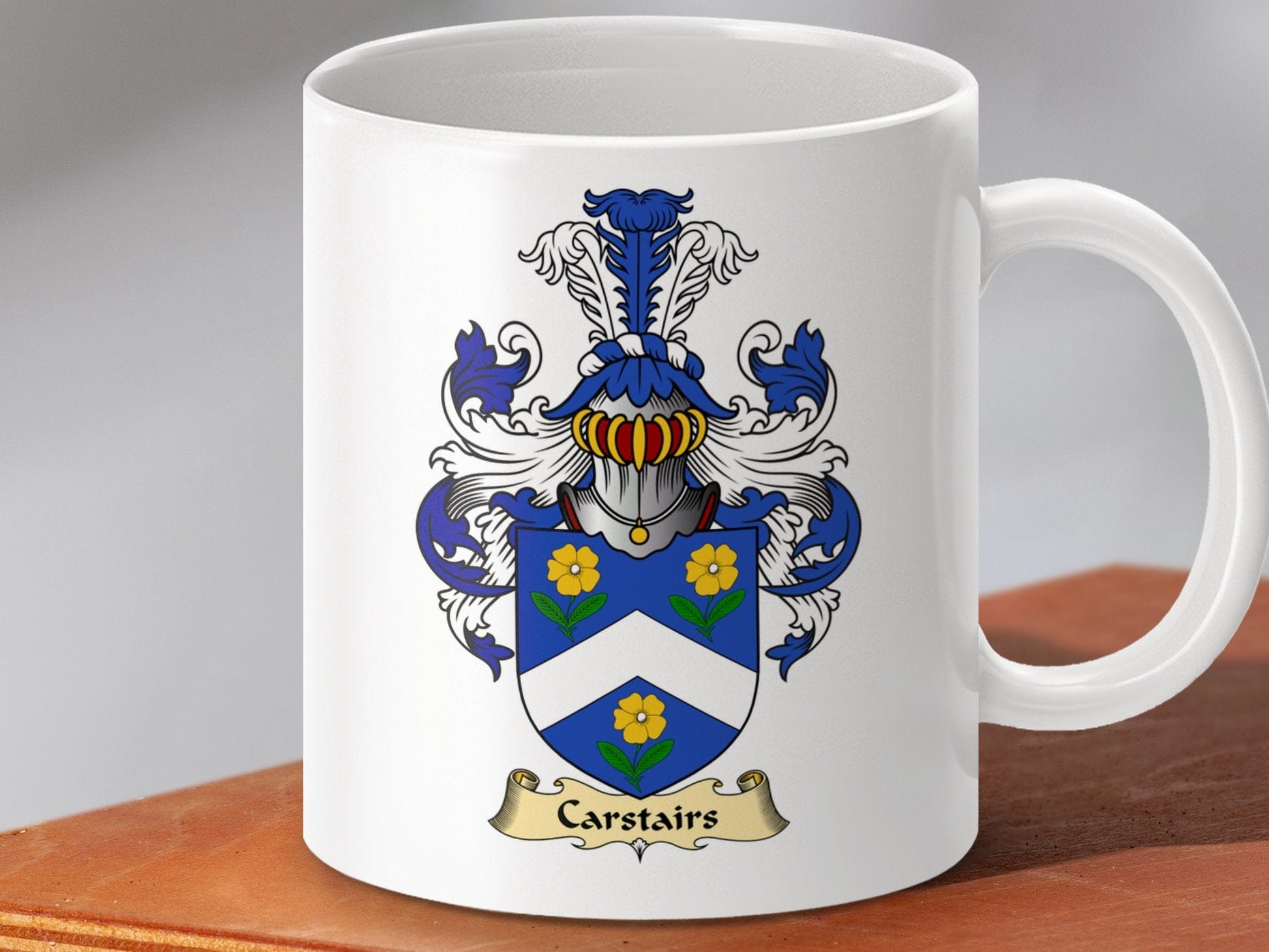 Physical Item 11oz / White Carstairs Clan Coat Of Arms Scottish Mug