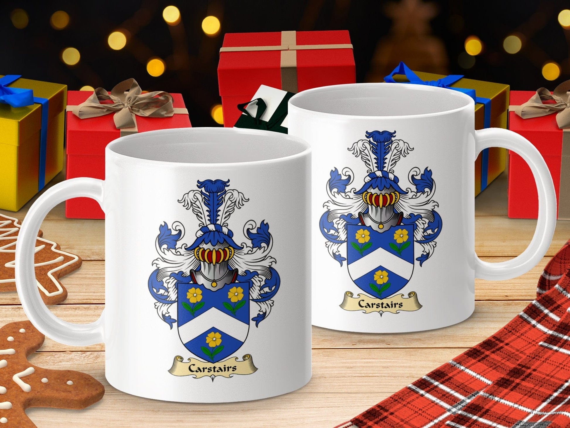 Physical Item 11oz / White Carstairs Clan Coat Of Arms Scottish Mug