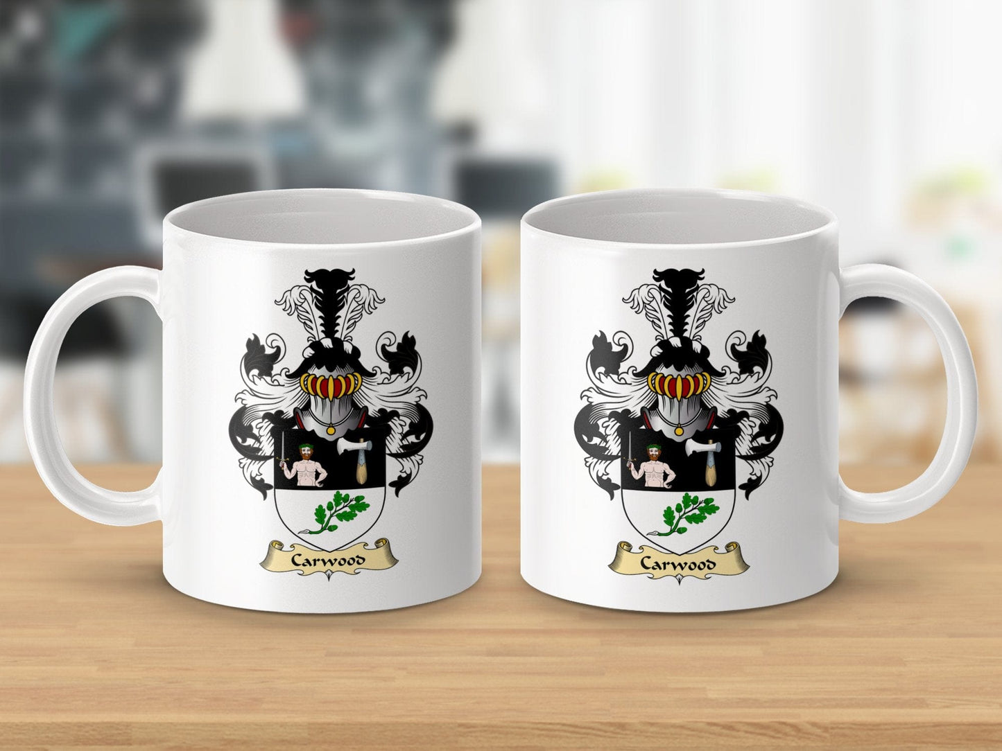 Physical Item 11oz / White Carwood Clan Coat Of Arms Scottish Mug