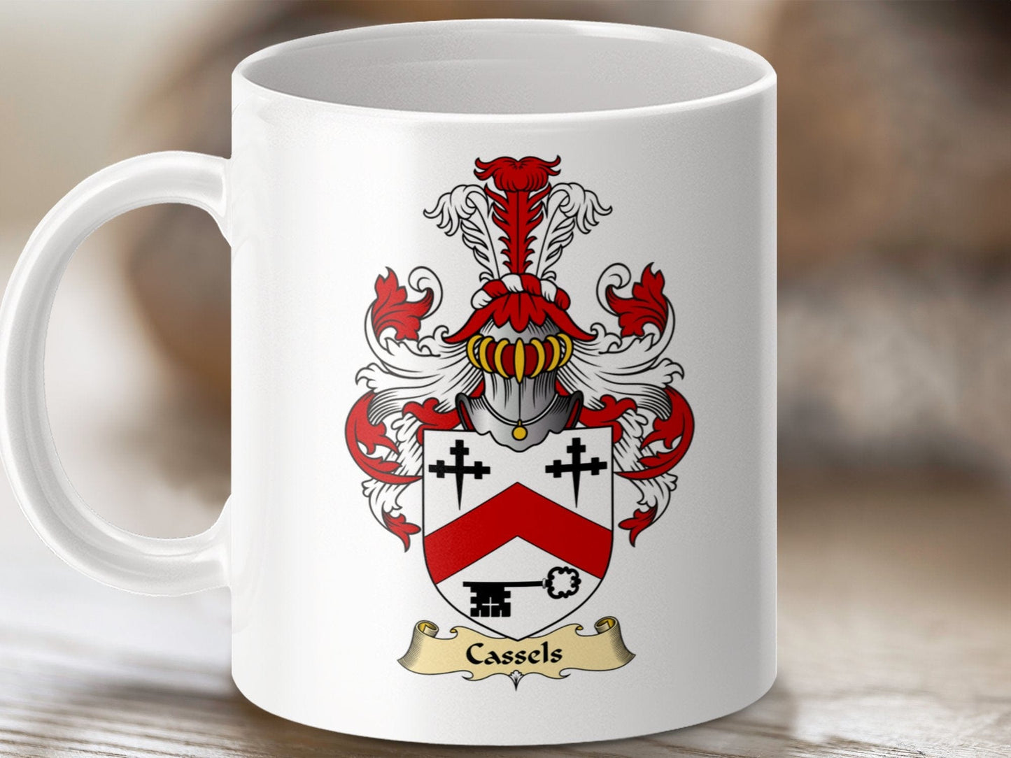 Physical Item 11oz / White Cassels Clan Coat Of Arms Scottish Mug