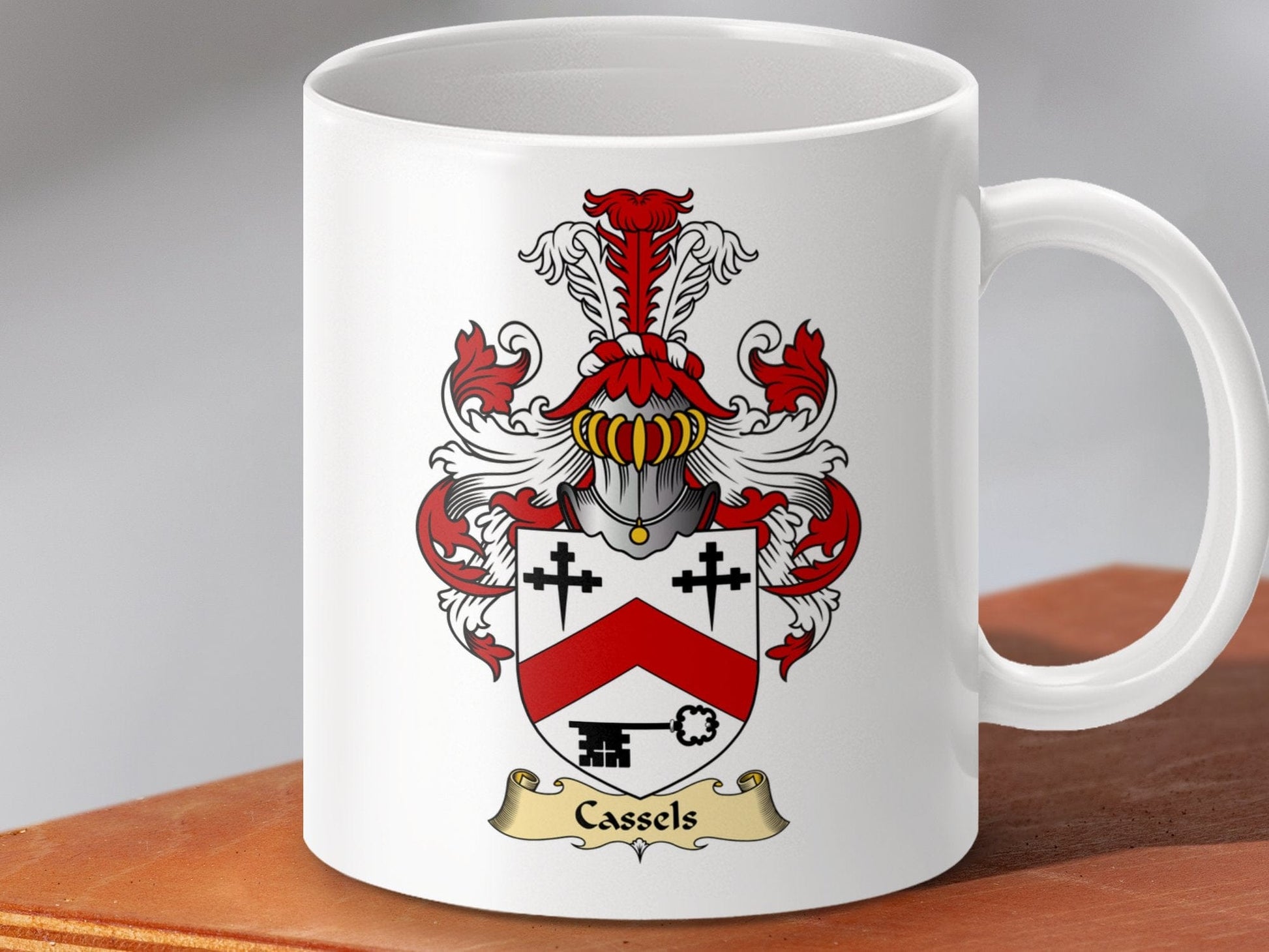 Physical Item 11oz / White Cassels Clan Coat Of Arms Scottish Mug