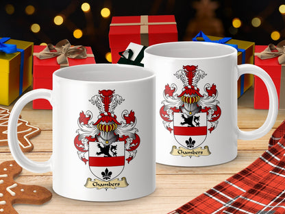 Physical Item 11oz / White Chambers Clan Coat Of Arms Scottish Mug