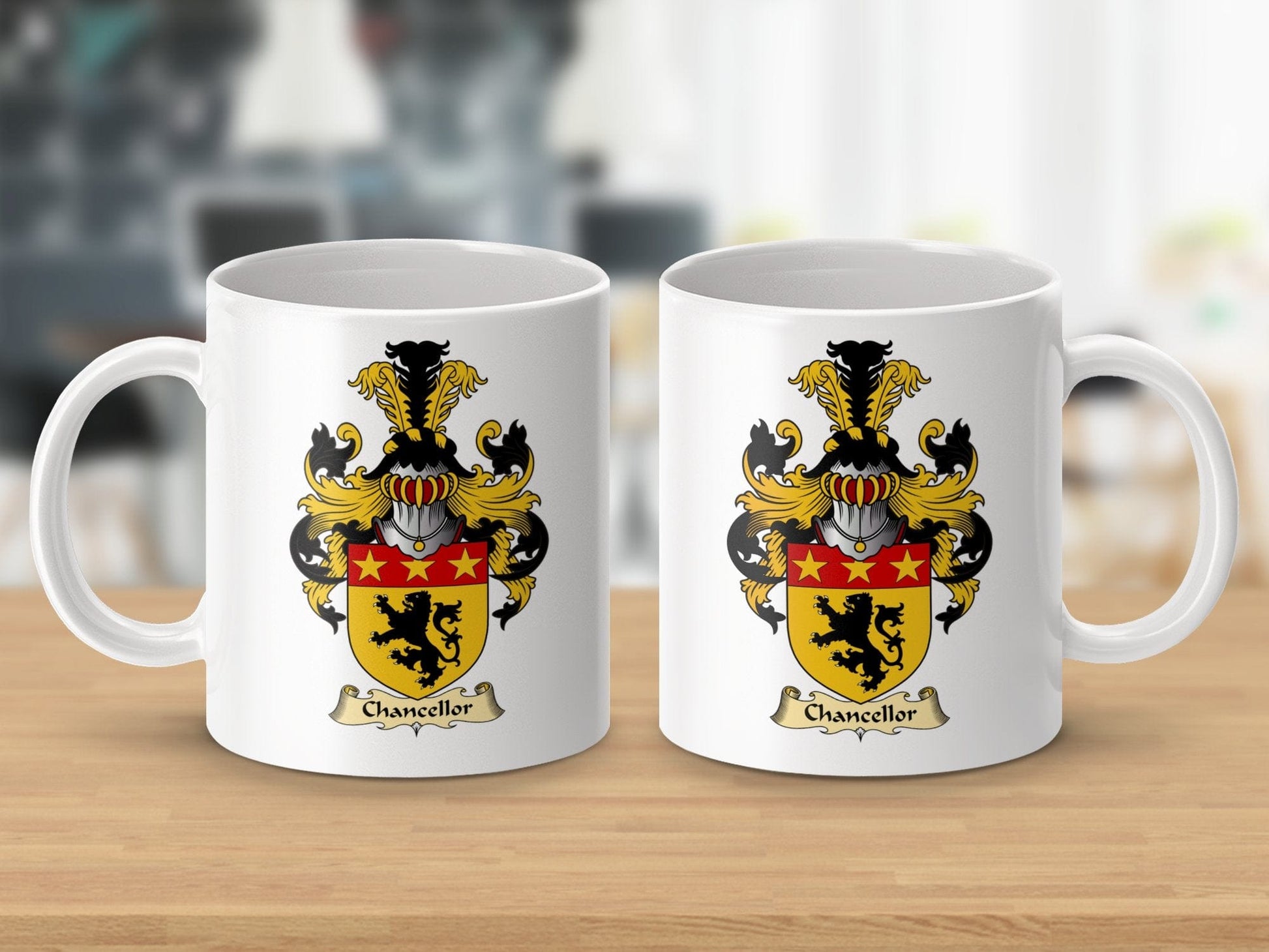 Physical Item 11oz / White Chancellor Clan Coat Of Arms Scottish Mug