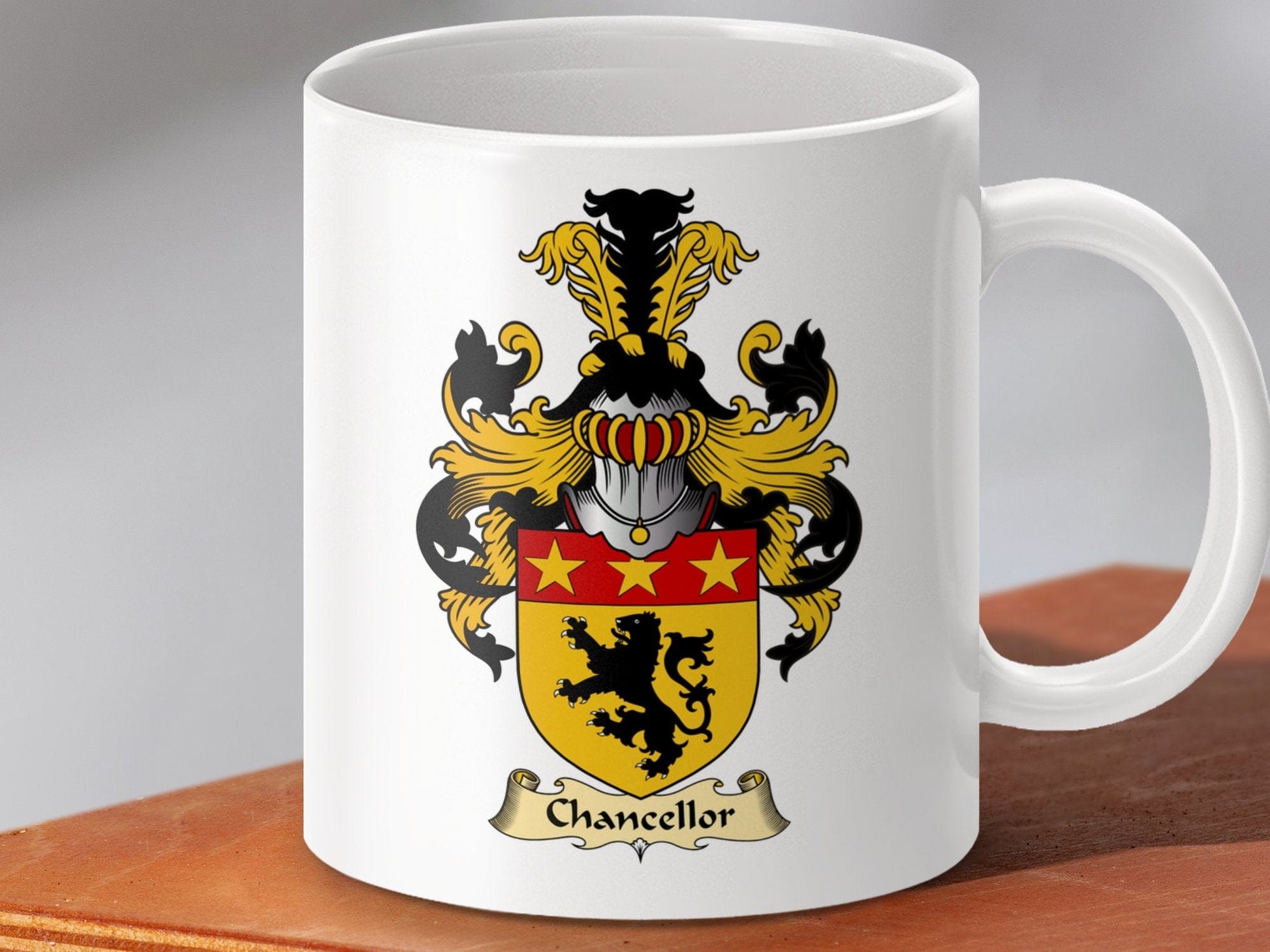 Physical Item 11oz / White Chancellor Clan Coat Of Arms Scottish Mug